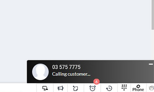 Screen popup at an inbound or outbound calls